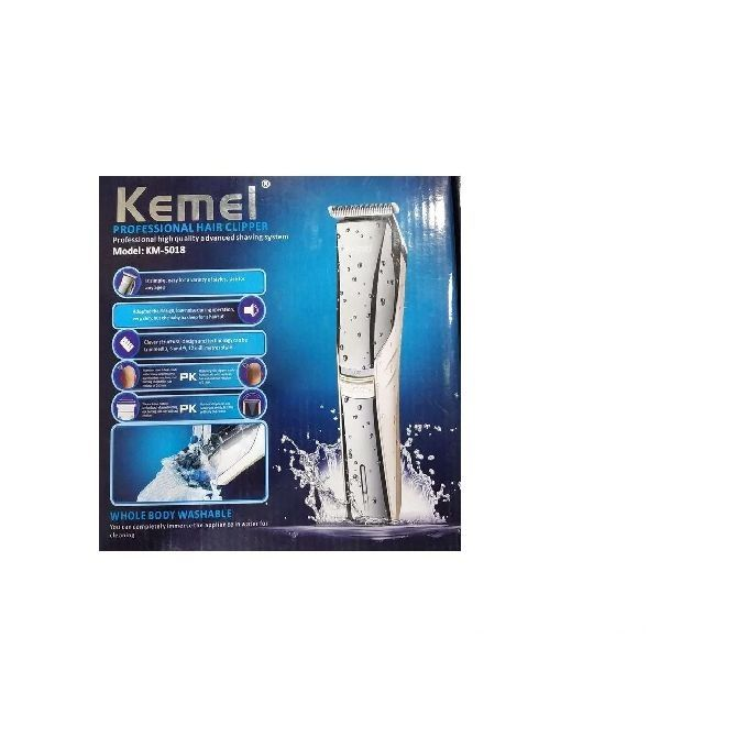 ماكينة قص وتشذيب الشعر كيمي الكهربائية، ذهبي - KM-5018، مع حقيبة هدية 