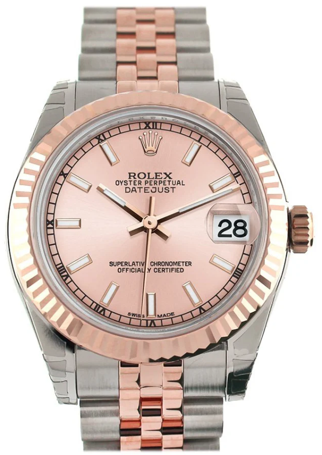 Rolex Lady-Datejust 28 in Everose Rolesor-11