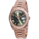 Rolex Watch Day Date For Men gold with an olive green-21