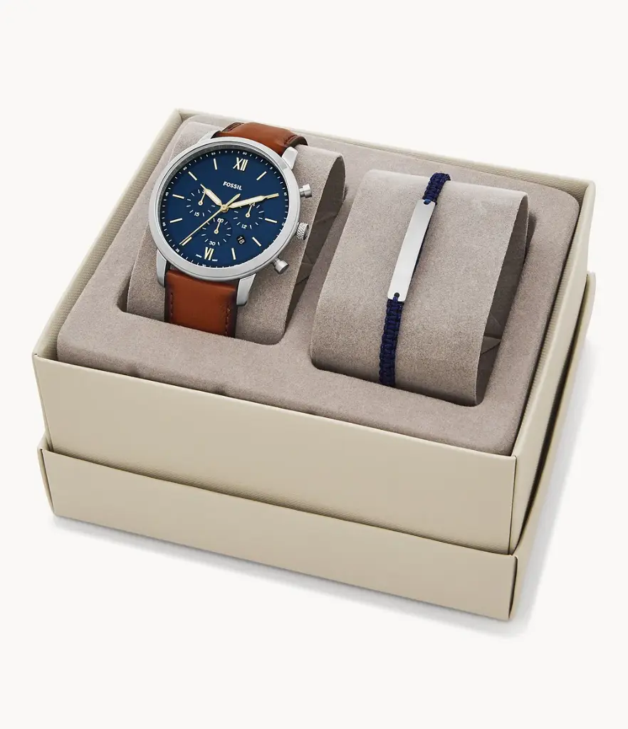 FS5708SET طقم ساعة فوسيل جملي + اسورة رجالي