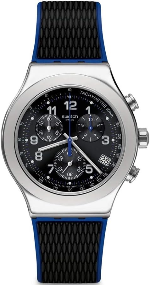 YVS451 ساعة سواتش رابر أسود*أزرق مينا أسود