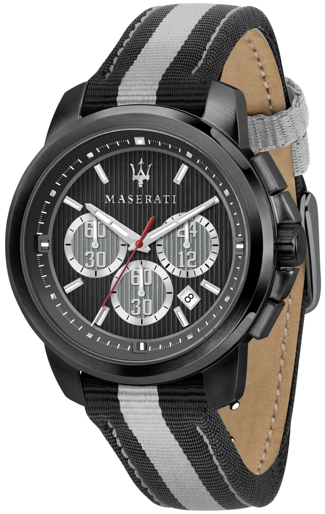 8871637002 black grey leather black dail رجالي