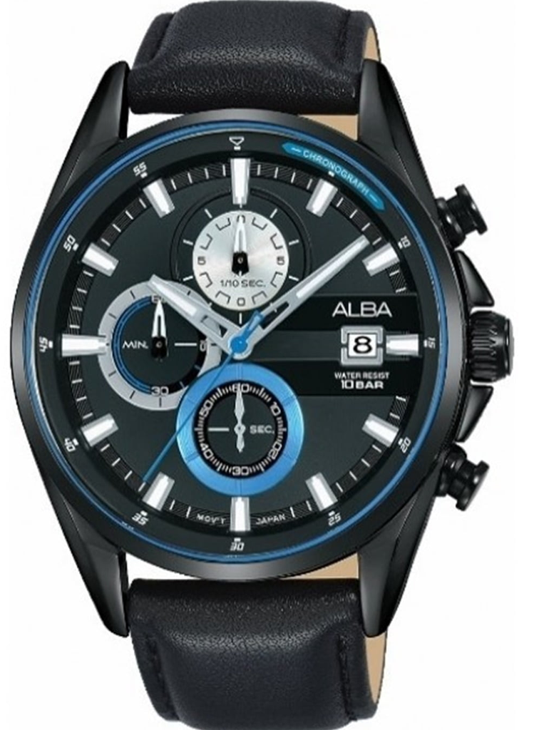 AM3583X1 Black leather strap Black dial رجالي