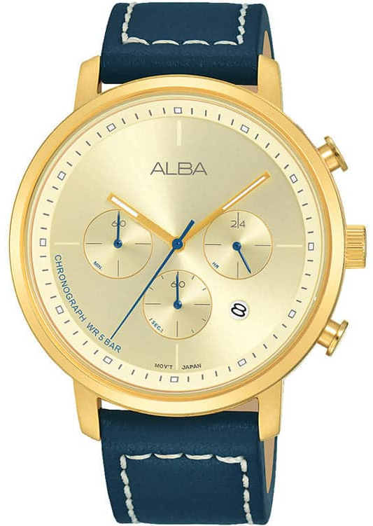 AT3D60X1 leather blue gold x gold رجالي