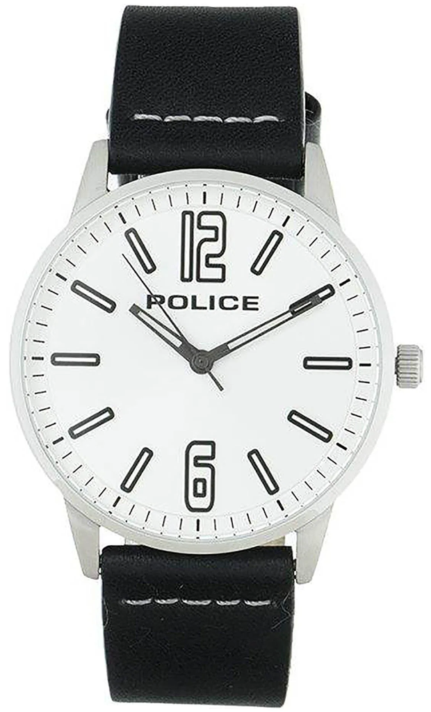 black leather white dail