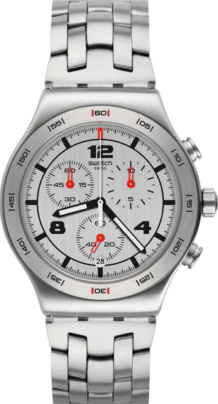 YVS447G ساعة سواتش معدي فضي مينا فضي رجالي