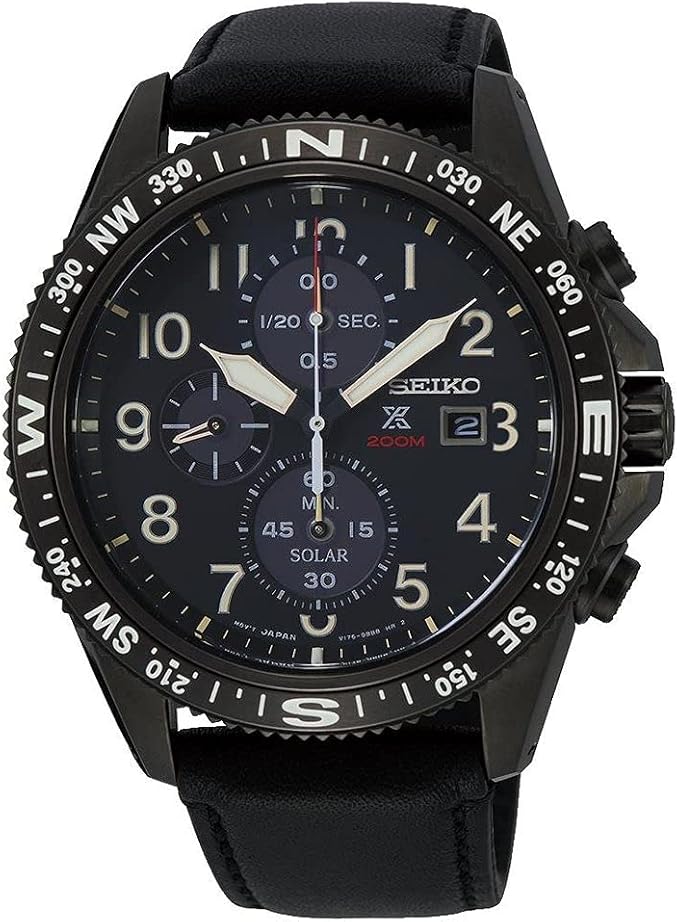 SSC707P1 ساعة سايكو جلد أسود مينا أسود رجالي