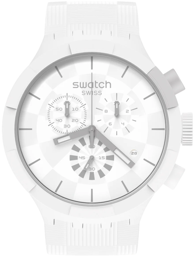 SB02W400 ساعة سواتش رابر ابيض رجالي
