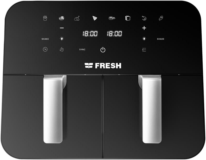 اير فراير ديجيتال بفرن كهربائي فريش 2 في 1، سعة 9 لتر، 2400 وات، اسود -FAF-D2400B 