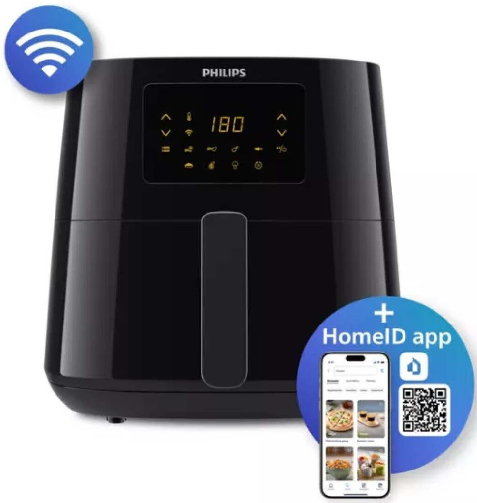 اير فراير فيليبس اسينشال، 6.2 لتر، 2000 وات، بخاصية الاتصال بالواي فاي، اسود - HD9280-91 