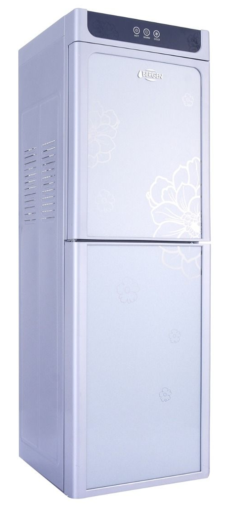 مبرد مياه بارد و ساخن مزود بفريزر من بيرجن، فضي - BY87 