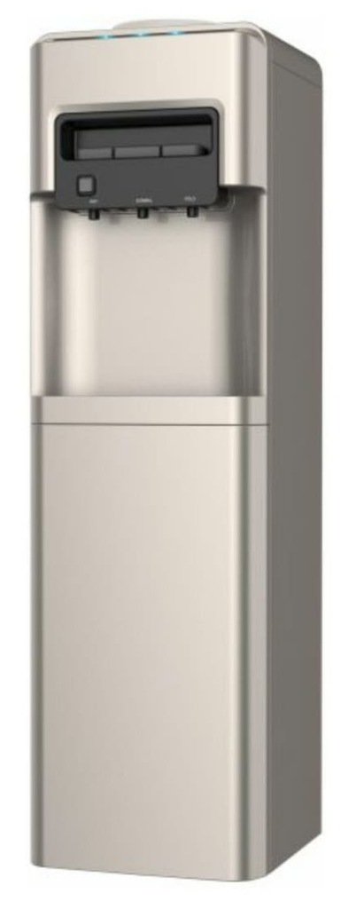 مبرد مياه بارد و ساخن مزود بثلاجة من بيرجن، فضي - BYB518 