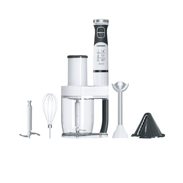 هاند بلندر تورنيدو بملحقاته، بقوة 600 وات، ابيض - HB-600WBT 
