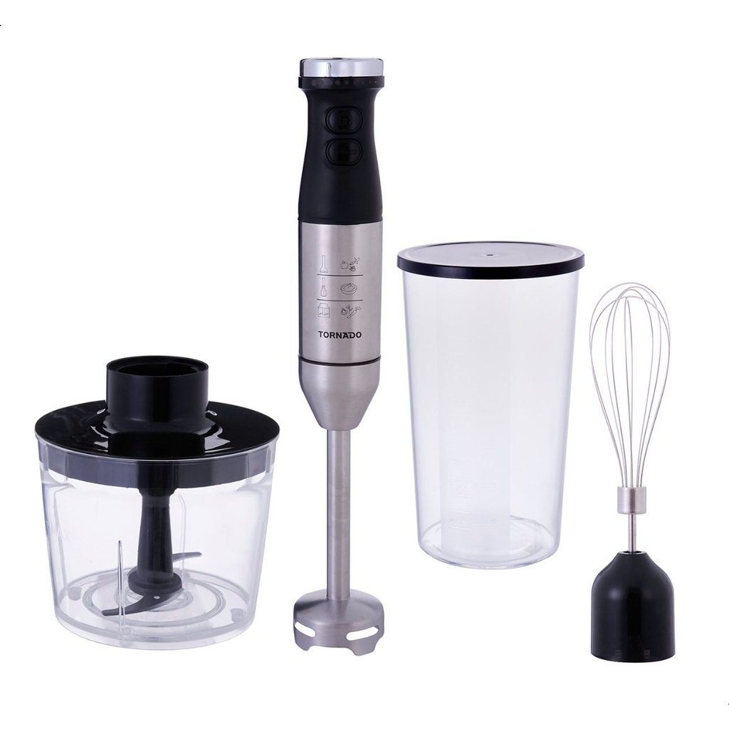 هاند بلندر تورنيدو بالملحقات، 600 وات، اسود/فضى - THB-600M 