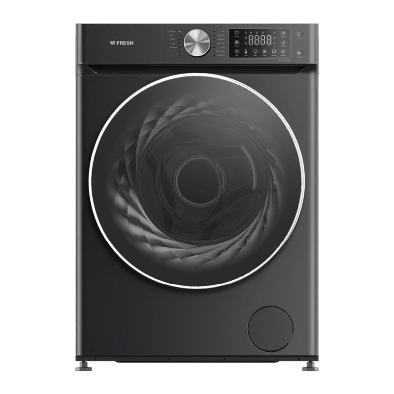 غسالة ملابس انفرتر فريش، تحميل أمامي، 8 كيلو، أسود - W8DD1255G1BL 