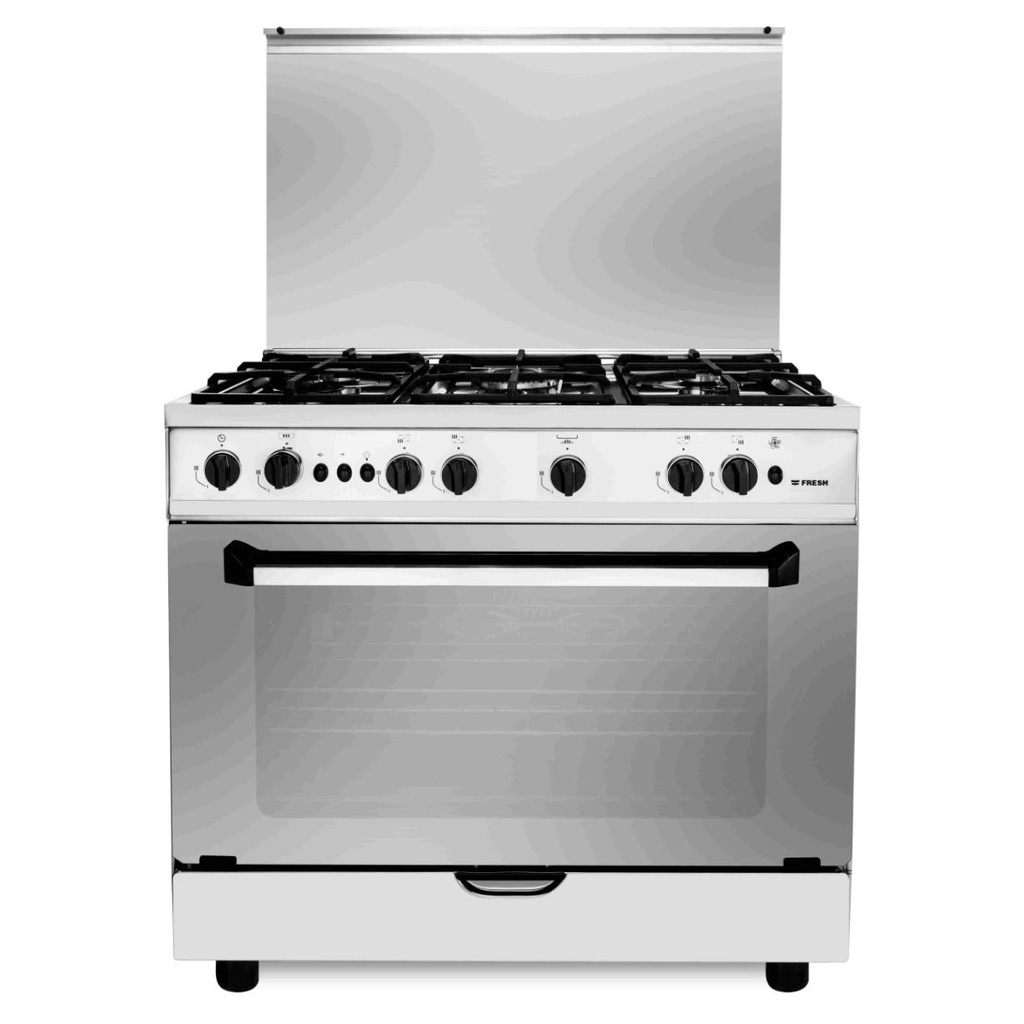 بوتجاز غاز فريش بونتو، 5 شعلات، فضي واسود - 17304 