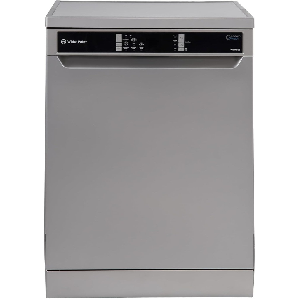 غسالة اطباق وايت بوينت، سعة 14 فرد، فضي - WPD148HDS 