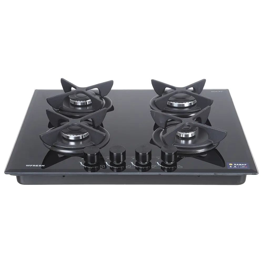 مسطح غاز بلت ان فريش، 4 شعلة، 60 سم، اسود - 9617 