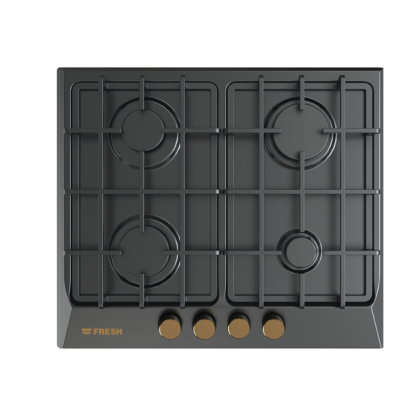 مسطح غاز فريش بلت ان، 4 شعلات، اسود - Br 9860 