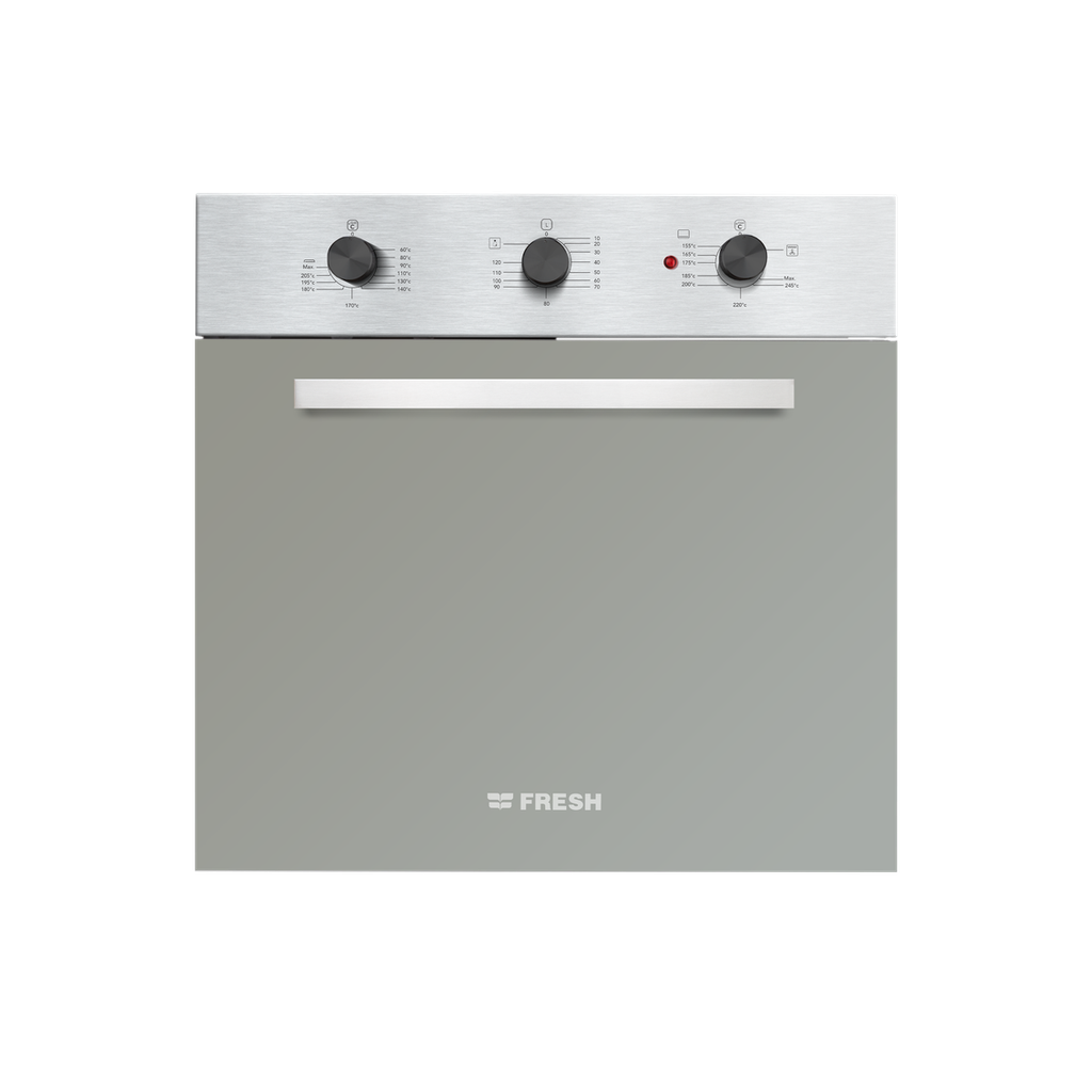 فرن غاز وكهرباء بلت ان فريش بشواية، 60 سم، 65 لتر، ستانلس ستيل -17507 