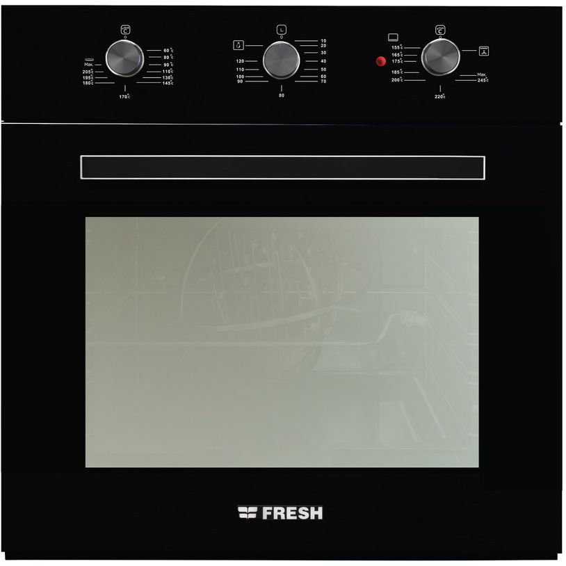 فرن غاز وكهرباء فريش بلت ان بشواية، 56 لتر، اسود - GEOFR60CMB 