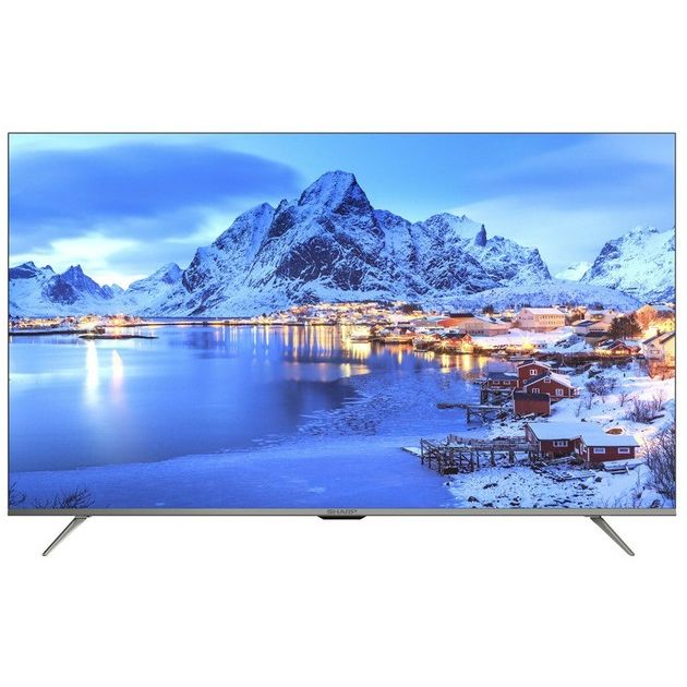 شاشة تلفزيون سمارت بدون إطار شارب 55 بوصة LED، بدقة 4K UHD، بريسيفر داخلي - 4T-C55DL6EX 