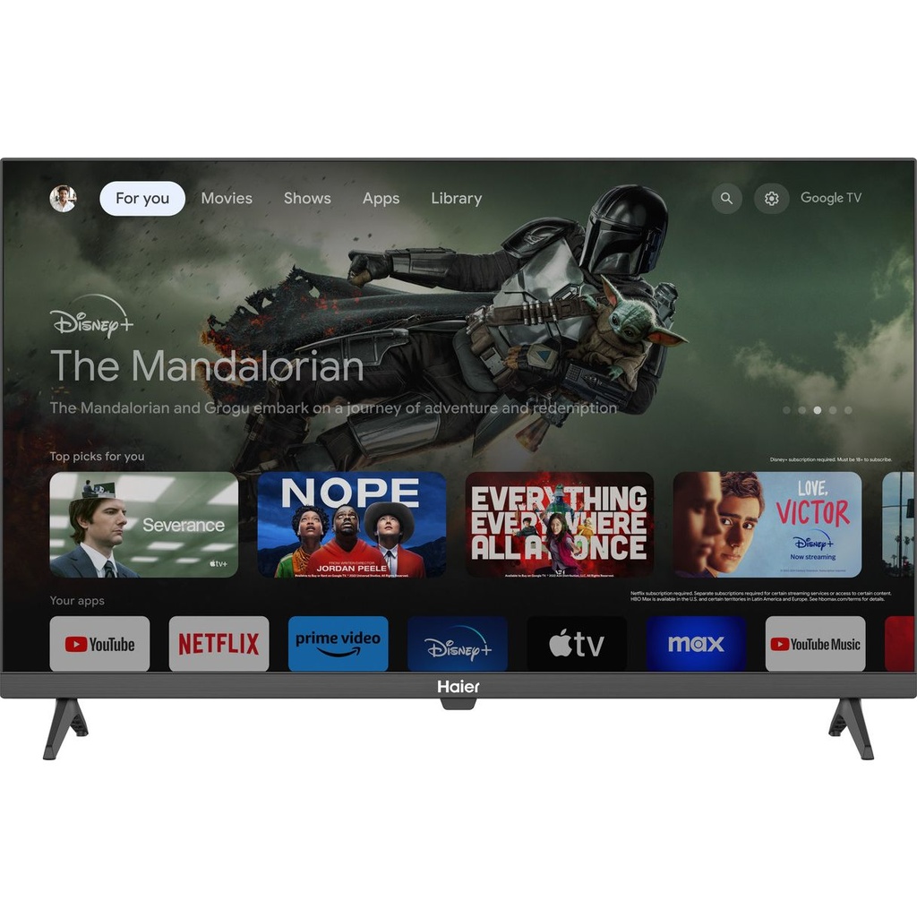 شاشة تلفزيون سمارت LED هاير 32 بوصة بدقة HD مع ريسيفر داخلي - H32K80E 