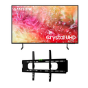 شاشة تلفزيون سامسونج سمارت 65 بوصة بدقة 4K UHD، وتقنية LED مع ريسيفر داخلي - 65DU7000 مع حامل حائط فالكون 