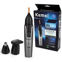 ماكينة تشذيب شعر الانف والاذن 3 في 1 كيمي قابلة للشحن، اسود - KM-312، مع حقيبة هدية 