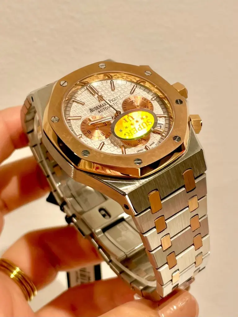 Audemars piguet a two-tone Audemars Piguet Royal Oak Chronograph watch-115
