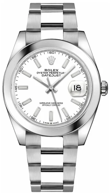 Rolex Datejust 41 126300 white stick dial stainless steel watch-6