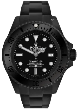 Rolex Sea-Dweller Deepsea with a custom matte black DLC coating