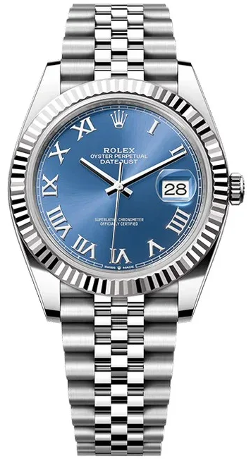 Rolex Datejust 41 (Reference 126334) featuring a blue Roman dial and a Jubilee bracelet-79
