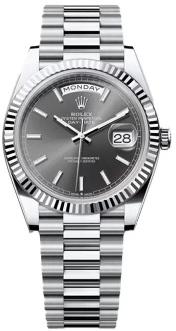 Rolex Day-Date 40 in white gold with a slate gray dial-85