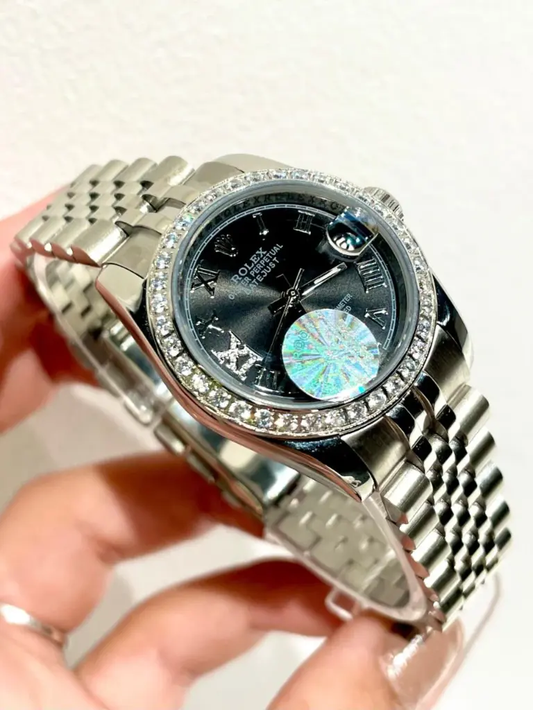 Rolex Datejust with a black-42