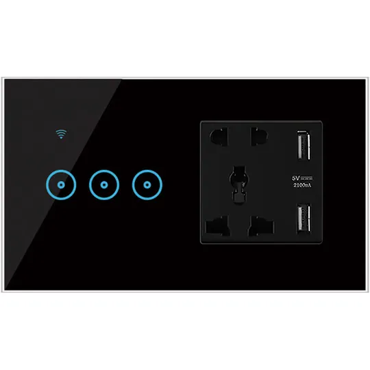 ALL IN ON (SOCKET+3 GANG) (Black & White) (Wifi)