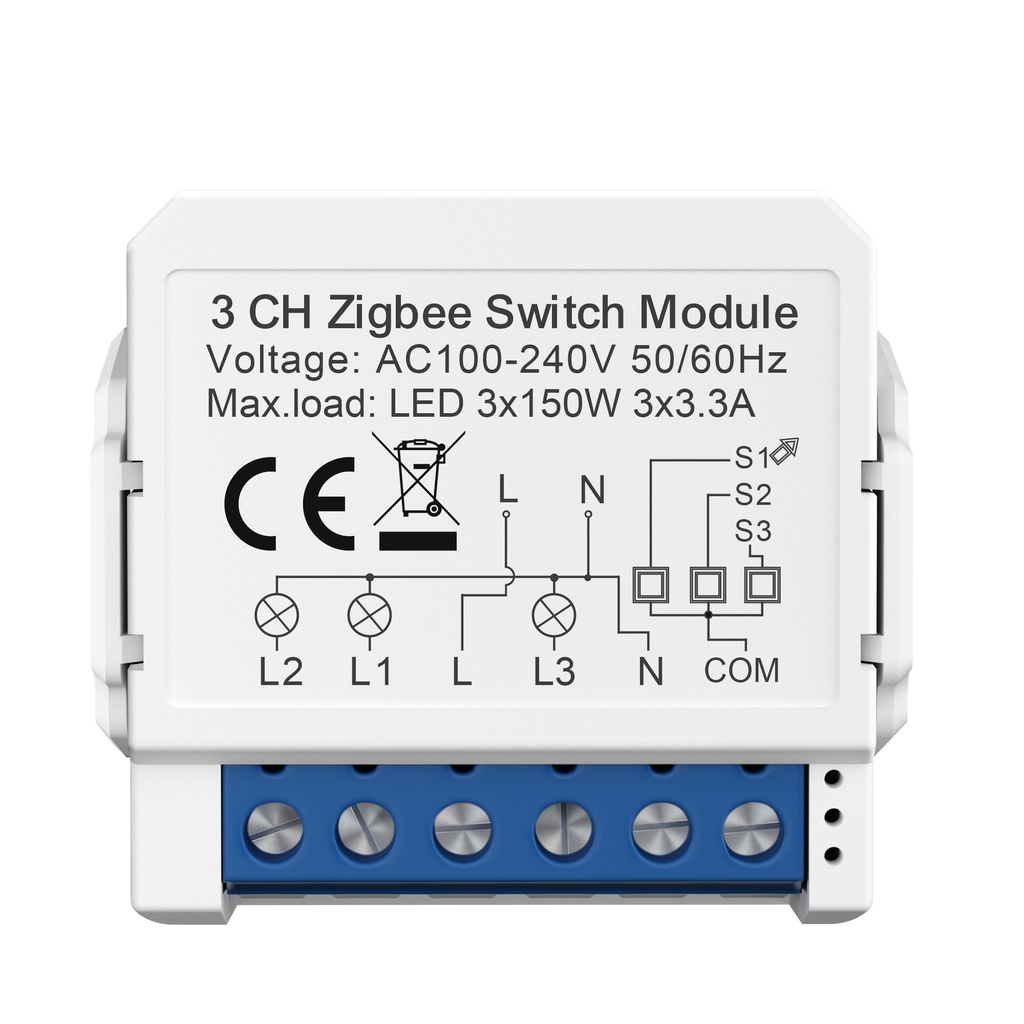 MINI SWITCH 3 GANG (MINI RELAY) (Zigbee)