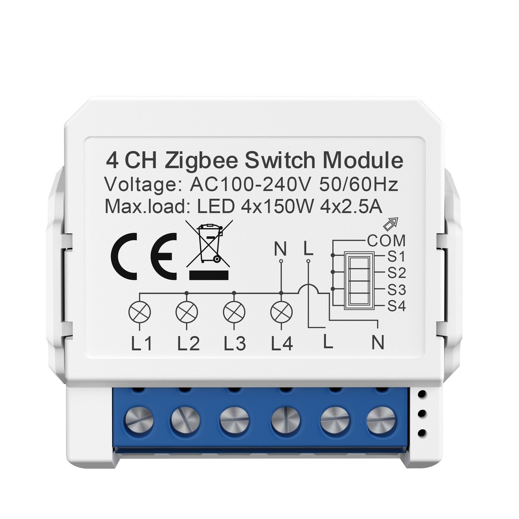 MINI SWITCH 4 GANG (MINI RELAY) (Zigbee)