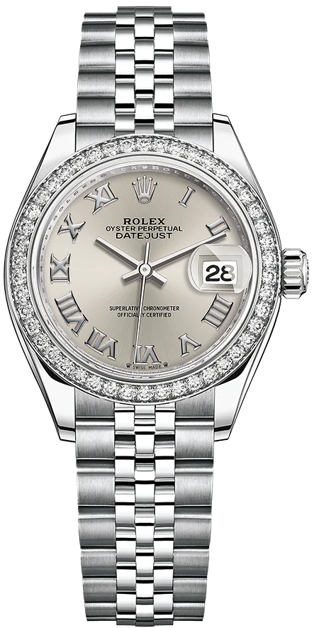 Rolex Datejust with a stainless steel Jubilee bracelet, silver -56