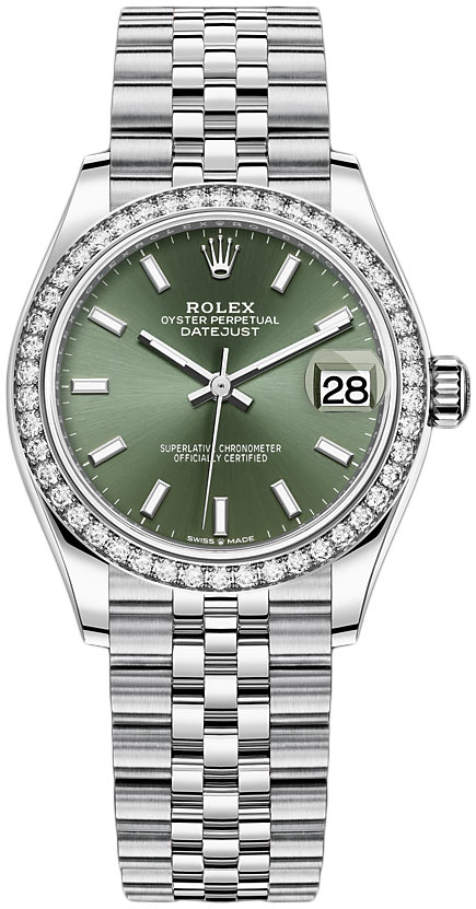 Rolex Datejust featuring a olive green -67