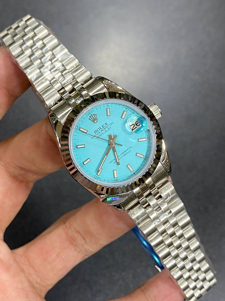 Rolex Datejust 41 with a custom turquoise-106