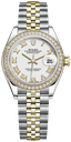Rolex Lady-Datejust White Roman Numeral Dial Diamond Bezel -125