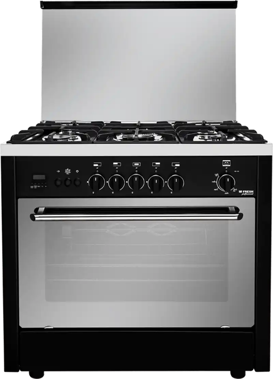 بوتجاز فريش بروفيشنال كنترول، بوتاجاز 5 شعله، 90 × 60 سم، حوامل زهر، اسود