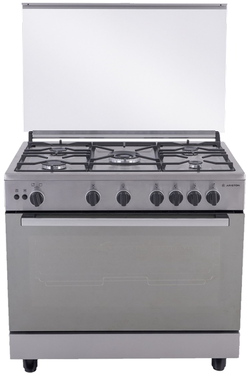 بوتاجاز اريستون، بوتجاز 5 شعله، 90 سم، أمان تام، حامالات زهر، مروحة فرن، استانلس ستيل، ARR9GGF23125XNA