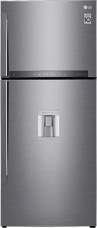 ثلاجه ال جي، ثلاجة بابين، نوفروست، 592 لتر، صنبور مياه، شاشة ليد، انفرتر، فضي، GR-F822HLHM