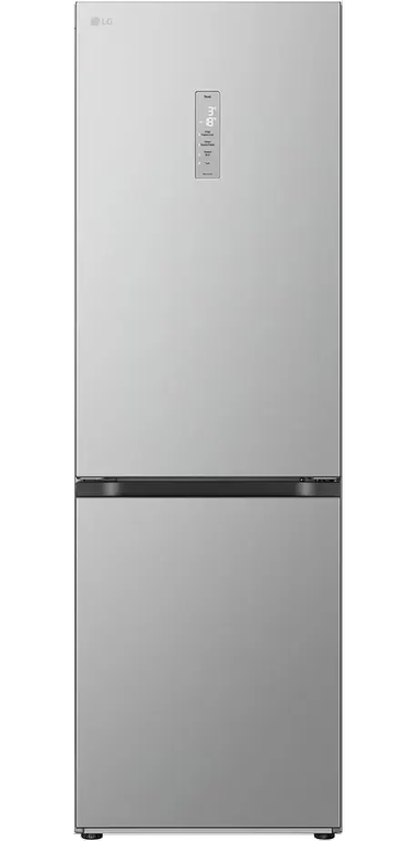 ثلاجة كومبي إل جي نوفروست، 344 لتر، 2 باب، شاشة ديجيتال، واي فاي، انفرتر، اضاءة ليد، سيلفر، GW-B489FM6W