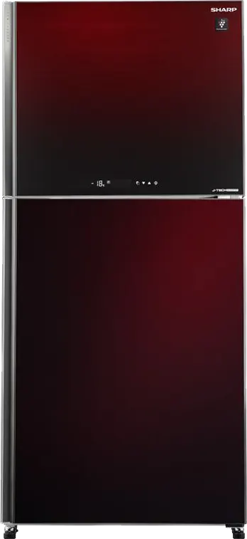 تلاجه شارب نوفروست، 538 لتر، 2 باب، انفرتر، ديجيتال، بلازما، أحمر زجاجي ،SJ.GV69G.RD