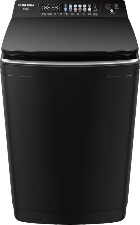 غسالة فريش فوق اتوماتيك تحميل علوي، 15 كجم، شاشة ديجيتال، مضخة، أسود، FTM-15B