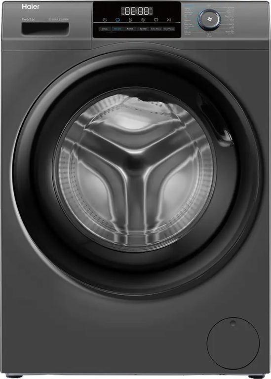 غسالة هاير فول اوتوماتيك تحميل امامي ، 8 كيلو ، 1400 لفة ، انفرتر ، شاشة ديجيتال ، سيلفر ، HW80-BP14929AS6