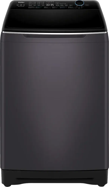 غسالة ملابس فوق اتوماتيك هاير تحميل علوي، 12 كيلو، شاشة ديجيتال، موتور انفرتر، باب هايدروليك، رمادي غامق، HWM120-B2178S8